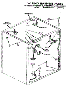 Wiring Harness parts for Kenmore Washer 110.84870110 (11084870110, 110 84870110) from AppliancePartsPros.com