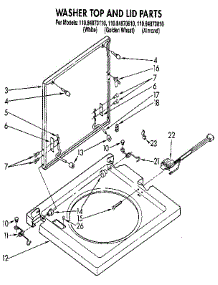 Washer Top And Lid parts for Kenmore Washer 110.84870810 (11084870810, 110 84870810) from AppliancePartsPros.com