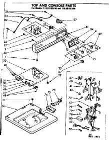 Top And Console Parts parts for Kenmore Washer 110.85155100 (11085155100, 110 85155100) from AppliancePartsPros.com