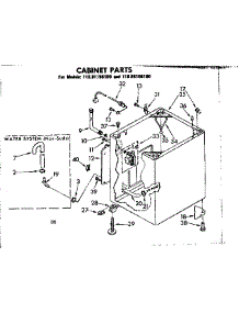 Cabinet Parts parts for Kenmore Washer 110.85156100 (11085156100, 110 85156100) from AppliancePartsPros.com