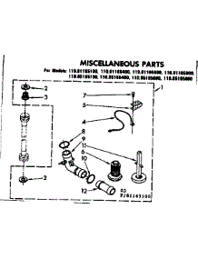 Miscellaneous Parts parts for Kenmore Washer 110.85165800 (11085165800, 110 85165800) from AppliancePartsPros.com