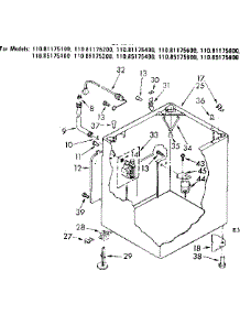 Cabinet Parts parts for Kenmore Washer 110.85175200 (11085175200, 110 85175200) from AppliancePartsPros.com