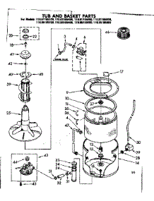 Tub Basket Parts parts for Kenmore Washer 110.85185100 (11085185100, 110 85185100) from AppliancePartsPros.com