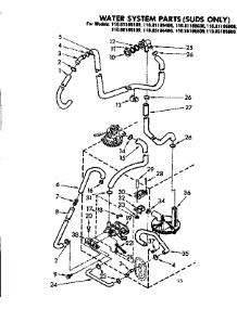 Water System Parts Suds Only parts for Kenmore Washer 110.85185400 (11085185400, 110 85185400) from AppliancePartsPros.com