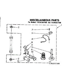 Miscellaneous Parts parts for Kenmore Washer 110.85257100 (11085257100, 110 85257100) from AppliancePartsPros.com