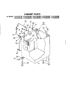 Cabinet Parts parts for Kenmore Washer 110.85365200 (11085365200, 110 85365200) from AppliancePartsPros.com