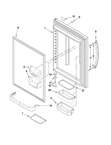 Refrigerator Door Parts parts for Kenmore Refrigerator 596.69933011 (59669933011, 596 69933011) from AppliancePartsPros.com