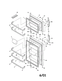 Door parts for Kenmore Refrigerator 253.31438100 (25331438100, 253 31438100) from AppliancePartsPros.com
