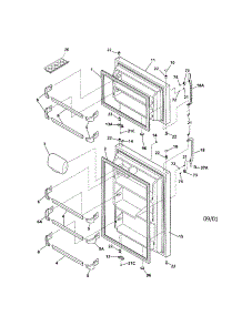 Door parts for Kenmore Refrigerator 253.31624101 (25331624101, 253 31624101) from AppliancePartsPros.com