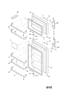 Door parts for Kenmore Refrigerator 253.31627102 (25331627102, 253 31627102) from AppliancePartsPros.com