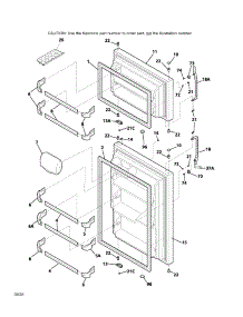 Doors parts for Kenmore Refrigerator 253.31640102 (25331640102, 253 31640102) from AppliancePartsPros.com