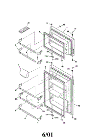 Door parts for Kenmore Refrigerator 253.31800102 (25331800102, 253 31800102) from AppliancePartsPros.com