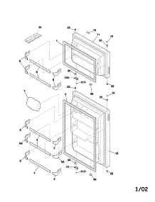 Doors parts for Kenmore Refrigerator 253.31800106 (25331800106, 253 31800106) from AppliancePartsPros.com