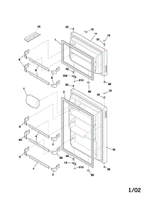 Door parts for Kenmore Refrigerator 253.31800108 (25331800108, 253 31800108) from AppliancePartsPros.com