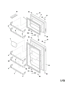 Door parts for Kenmore Refrigerator 253.3180010A (2533180010A, 253 3180010A) from AppliancePartsPros.com