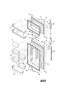 Door parts for Kenmore Refrigerator 253.71844100 (25371844100, 253 71844100) from AppliancePartsPros.com