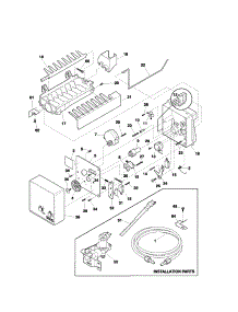 Ice Maker parts for Kenmore Refrigerator 253.72243202 (25372243202, 253 72243202) from AppliancePartsPros.com