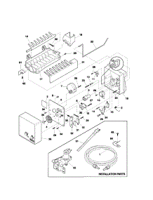 Ice Maker parts for Kenmore Refrigerator 253.72249201 (25372249201, 253 72249201) from AppliancePartsPros.com