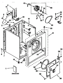 Cabinet parts for Kenmore Dryer 110.96510110 (11096510110, 110 96510110) from AppliancePartsPros.com
