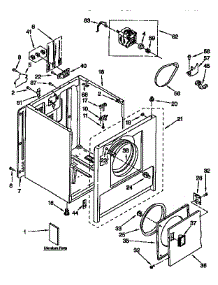Cabinet parts for Kenmore Dryer 110.96510120 (11096510120, 110 96510120) from AppliancePartsPros.com