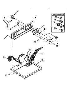 Top And Console parts for Kenmore Dryer 110.96510120 (11096510120, 110 96510120) from AppliancePartsPros.com