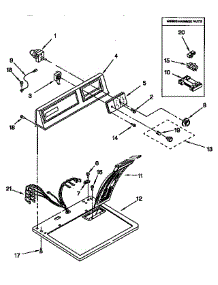 Top Console parts for Kenmore Dryer 110.96511110 (11096511110, 110 96511110) from AppliancePartsPros.com