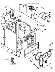 Cabinet parts for Kenmore Dryer 110.96511110 (11096511110, 110 96511110) from AppliancePartsPros.com