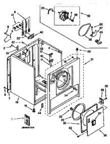 Cabinet parts for Kenmore Dryer 110.96511120 (11096511120, 110 96511120) from AppliancePartsPros.com
