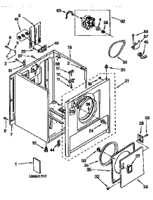 Cabinet parts for Kenmore Dryer 110.96512200 (11096512200, 110 96512200) from AppliancePartsPros.com