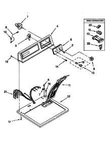Top And Console parts for Kenmore Dryer 110.96512200 (11096512200, 110 96512200) from AppliancePartsPros.com
