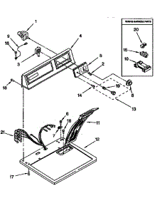 Top And Console parts for Kenmore Dryer 110.96520110 (11096520110, 110 96520110) from AppliancePartsPros.com