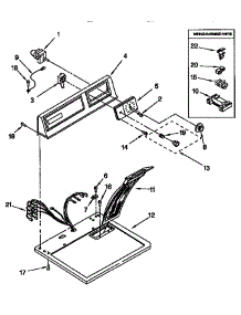Top And Console parts for Kenmore Dryer 110.96520120 (11096520120, 110 96520120) from AppliancePartsPros.com