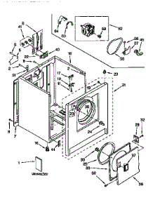 Cabinet parts for Kenmore Dryer 110.96529130 (11096529130, 110 96529130) from AppliancePartsPros.com