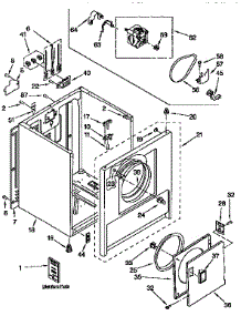 Cabinet parts for Kenmore Dryer 110.96530110 (11096530110, 110 96530110) from AppliancePartsPros.com