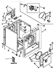 Cabinet parts for Kenmore Dryer 110.96550120 (11096550120, 110 96550120) from AppliancePartsPros.com