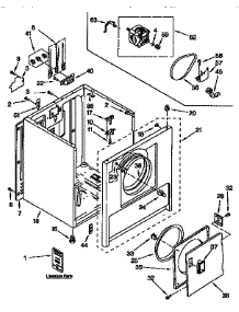 Cabinet parts for Kenmore Dryer 110.96551220 (11096551220, 110 96551220) from AppliancePartsPros.com