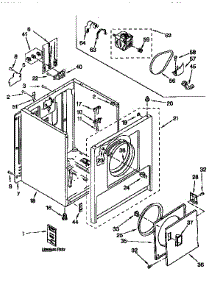 Cabinet parts for Kenmore Dryer 110.96551230 (11096551230, 110 96551230) from AppliancePartsPros.com