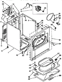 Cabinet parts for Kenmore Dryer 110.96560200 (11096560200, 110 96560200) from AppliancePartsPros.com