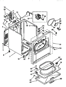 Cabinet parts for Kenmore Dryer 110.96561420 (11096561420, 110 96561420) from AppliancePartsPros.com