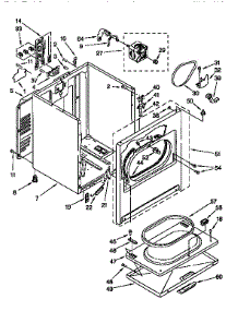 Cabinet parts for Kenmore Dryer 110.96561430 (11096561430, 110 96561430) from AppliancePartsPros.com