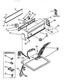 Top And Console parts for Kenmore Dryer 110.96561430 (11096561430, 110 96561430) from AppliancePartsPros.com
