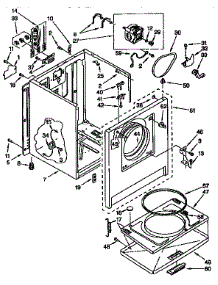Cabinet parts for Kenmore Dryer 110.96563810 (11096563810, 110 96563810) from AppliancePartsPros.com