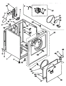 Cabinet parts for Kenmore Dryer 110.96565110 (11096565110, 110 96565110) from AppliancePartsPros.com