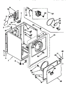 Cabinet parts for Kenmore Dryer 110.96565220 (11096565220, 110 96565220) from AppliancePartsPros.com