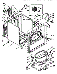 Cabinet parts for Kenmore Dryer 110.96572110 (11096572110, 110 96572110) from AppliancePartsPros.com