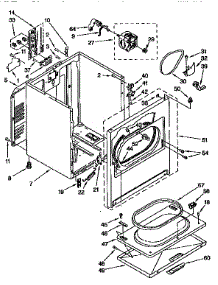 Cabinet parts for Kenmore Dryer 110.96572130 (11096572130, 110 96572130) from AppliancePartsPros.com