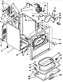 Cabinet parts for Kenmore Dryer 110.96573020 (11096573020, 110 96573020) from AppliancePartsPros.com