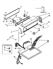 Top And Console parts for Kenmore Dryer 110.96573030 (11096573030, 110 96573030) from AppliancePartsPros.com