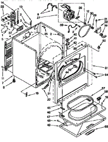 Cabinet parts for Kenmore Dryer 110.96573200 (11096573200, 110 96573200) from AppliancePartsPros.com