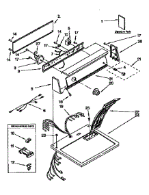 Top And Console parts for Kenmore Dryer 110.96574110 (11096574110, 110 96574110) from AppliancePartsPros.com